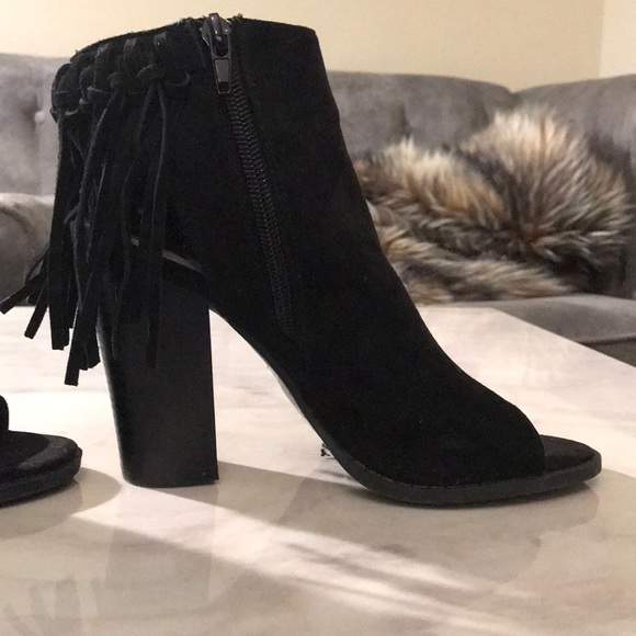 FRINGE OPEN TOE BOOTIE - Picture 3 of 3